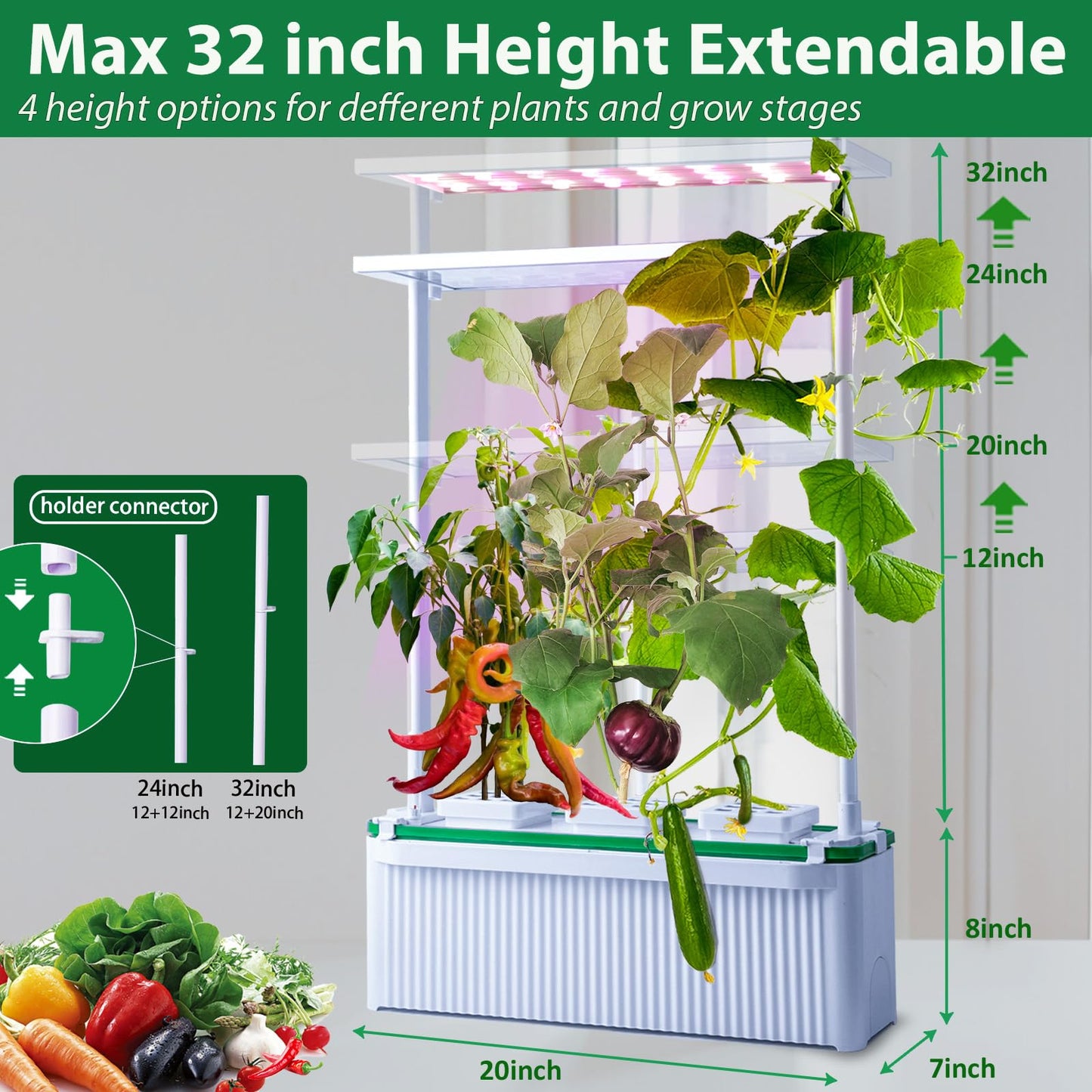 Smart Plant Lights for Indoor Growing,Venus Fly Trap Terrarium Kit with Light&Stand,Self Watering Pots for Indoor Plants,Smart Plant Pot with LED Grow Light&Timer for Succulents,Herbs,Flower