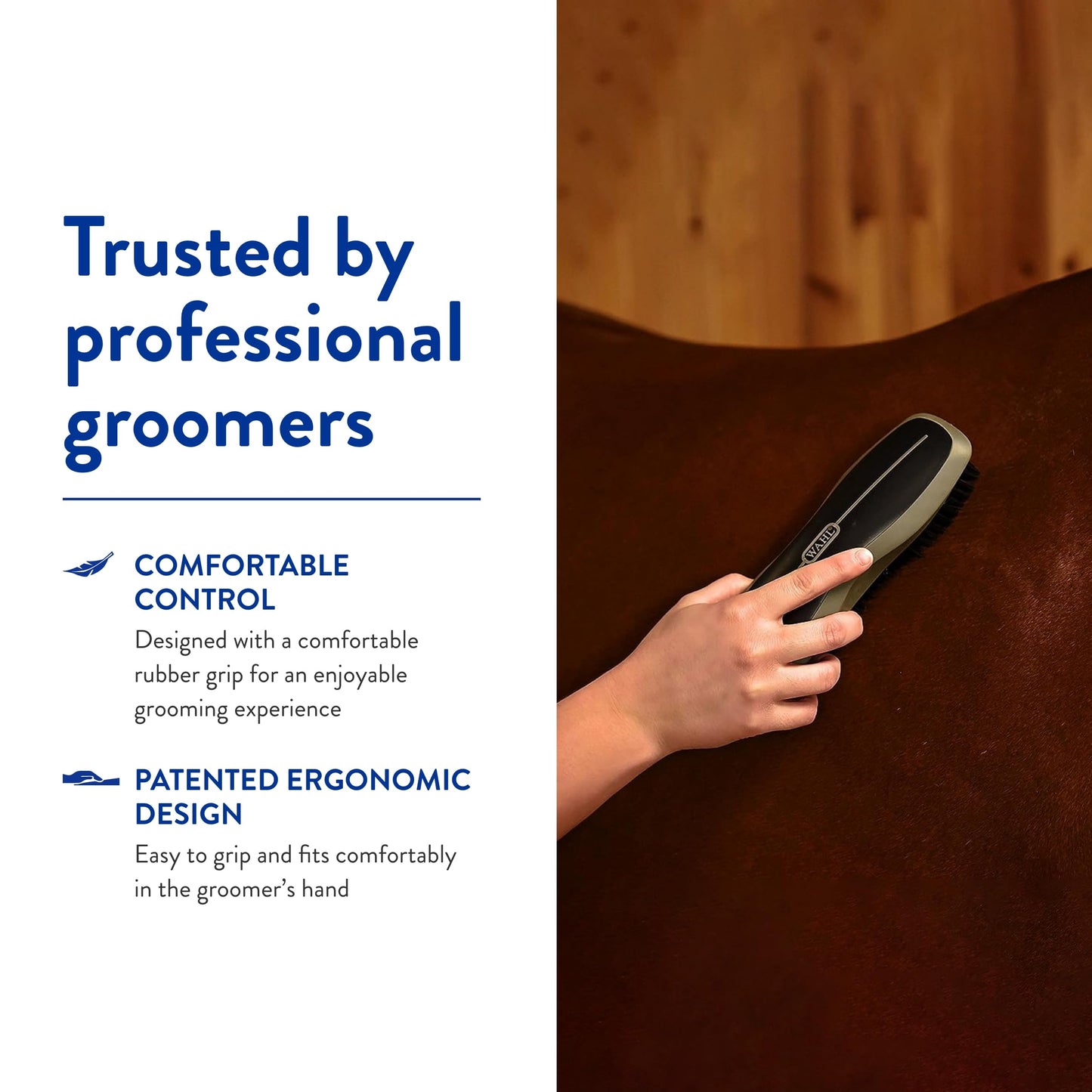 Wahl Professional Animal Equine Grooming Stiff Body Horse Brush, Black (#858705)