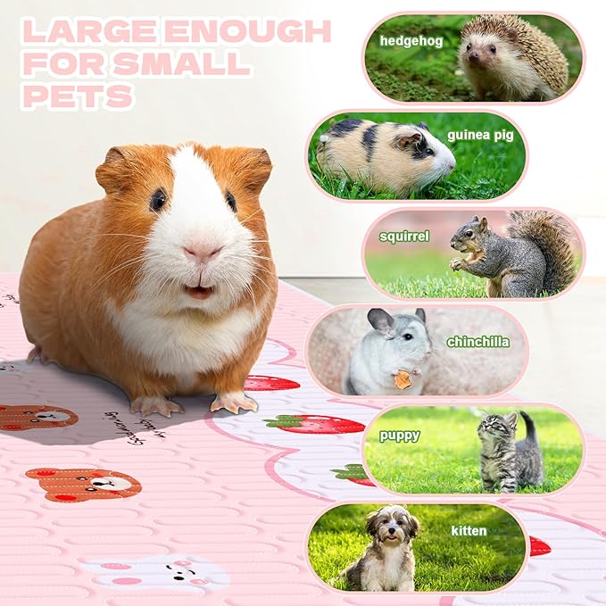 4 Pcs Guinea Pig Cage Liner, Washable Guinea Pig Bedding,Reusable Rabbit Bedding Waterproof Guinea Pig Pee Pads, Absorbent Guinea Pig Bedding for Small Animals Hamster Rabbit Squirrel Cage 47“