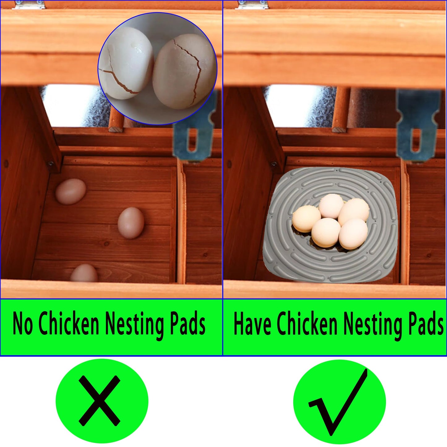 3 Pack Washable Chicken Nesting Pads for Laying Eggs， Nesting Box Pads for Chicken Coop Bedding, Washable Nesting Box Liners for Chicken Laying Boxes, for Hens,Chicken Coop Nest Liners（12"x 12"）