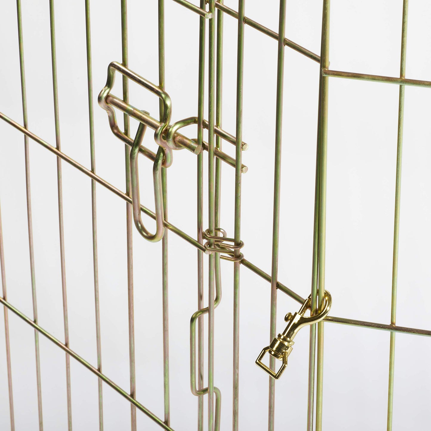 MidWest Homes for Pets Folding Metal Puppy/Dog Exercise Pen, Indoor/Outdoor Playpen with Door, 16 Sq Feet of Play Space, 24-Inches Tall, Gold Zinc