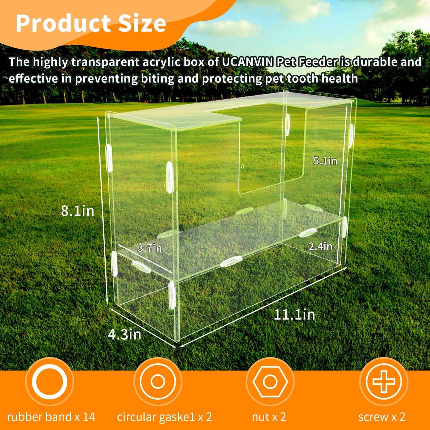 UCANVIN Rabbit Hay Feeder with Lid,Hanging Food Dispenser for Rabbit, Guinea Pig, Bunny, Chinchilla, 116oz Large Capacity 1pack
