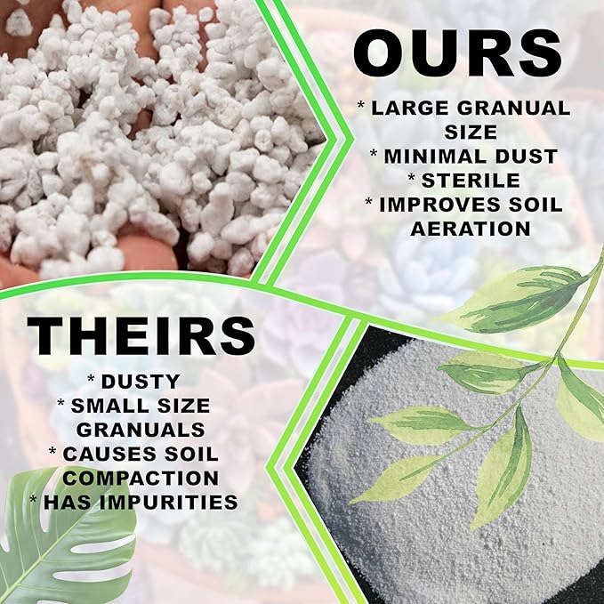Horticultural Coarse Perlite – 2 Quart Bag – All-Natural Lightweight Additive for Improved Drainage & Aeration – Ideal for Potting Soil, Bonsai, Succulents, Houseplants, Seed Starting & Propagation