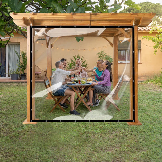 Covers & all Clear Tarp Heavy Duty Waterproof, 20mil Clear Tarp with Grommets, Outdoor Tarp for Patio Covers, Porch Screens, Greenhouses, Chicken Coop (8' H x 12' W Feet), Indoor or Outdoor Use