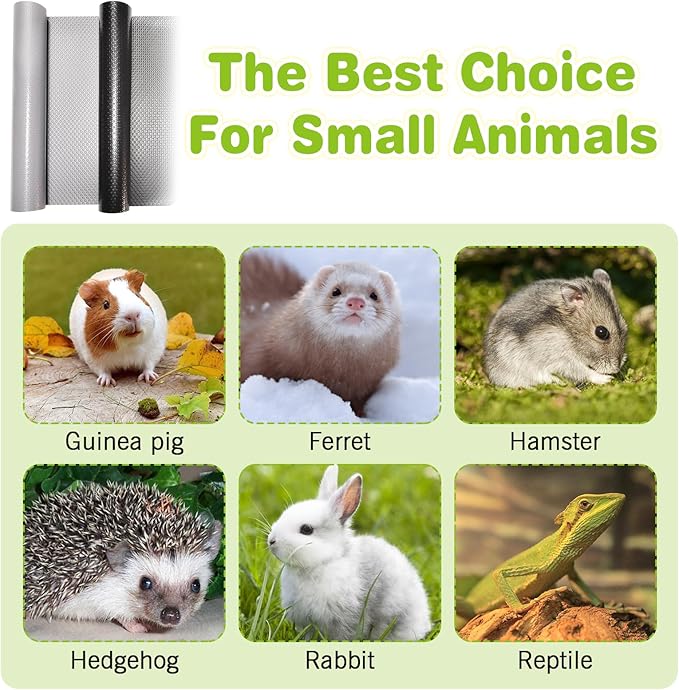 BNOSDM 2 Pcs Rabbit Cage Liner Waterproof Guinea Pig Cage Liner, Washable Small Animals Mats Reusable Floor Protect Pad Playpen Mats for Rabbit Dog Chinchilla Guinea Pig Ferret, 118x18Inch, Grey