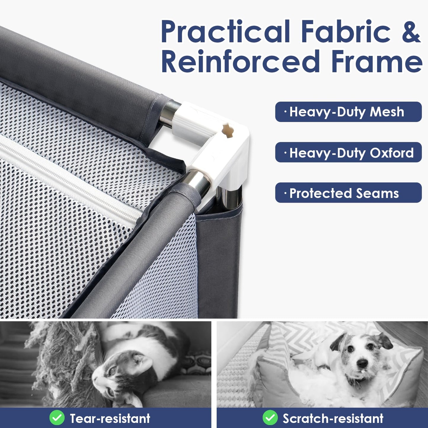 49.6"x19.7"x19.7" Brooder Box for Chicks with Dual Zipper Doors, Oxford Fabric & Mesh Chicken Brooder Box with Two-Zone, Small Animals Playpen Indoor Outdoor for Chicks, Ducks, Kitten, Puppy, Rabbits