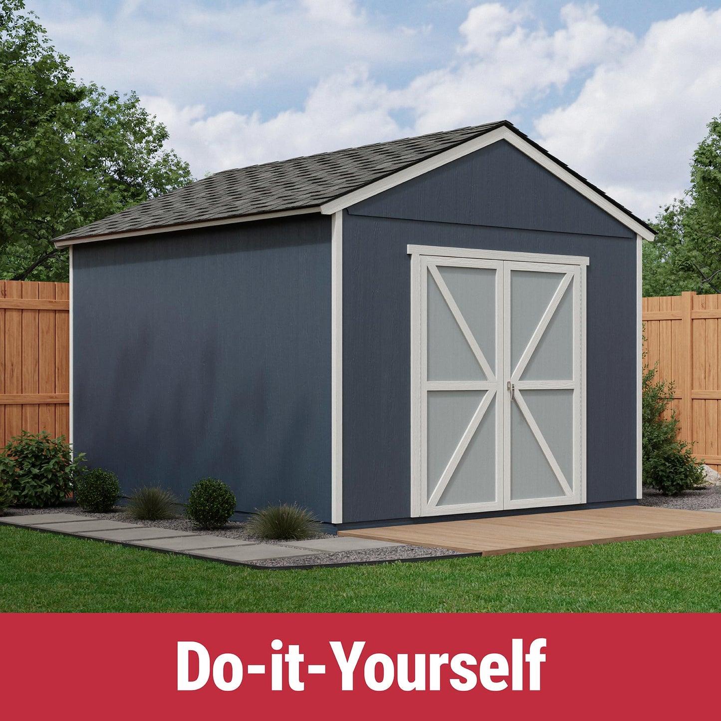 Handy Home Products Rookwood 10x12 Do-It-Yourself Wooden Storage Shed- Does not Include Floor kit, Paint, or Roofing Shingles
