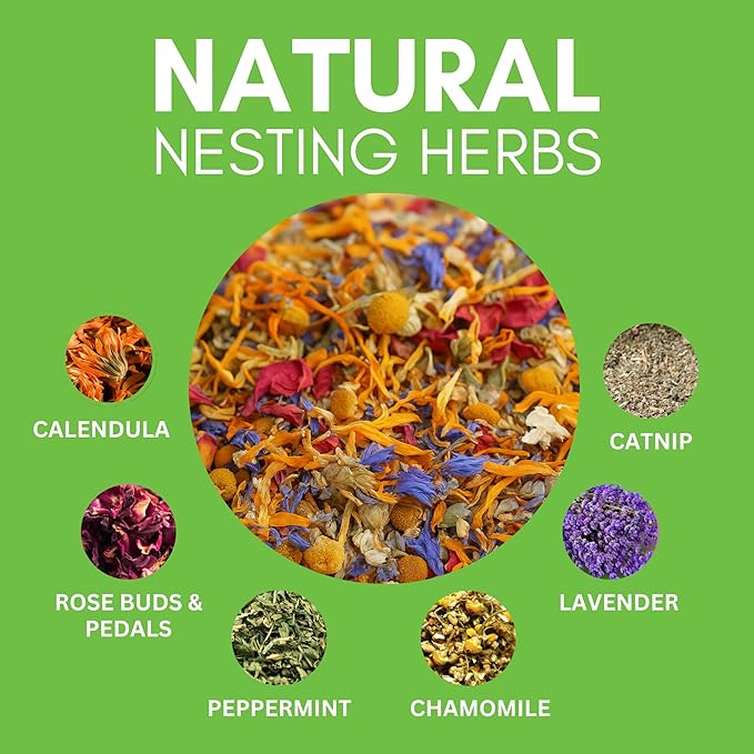 Farm Party Herbal Hootenanny Chicken Nesting Herbs 8oz - Chicken Dust Bath Mix Deodorizer Keeps Nest Boxes & Coop Fresh - Chicken Coop Herbs - Chicken Accessories for Coops