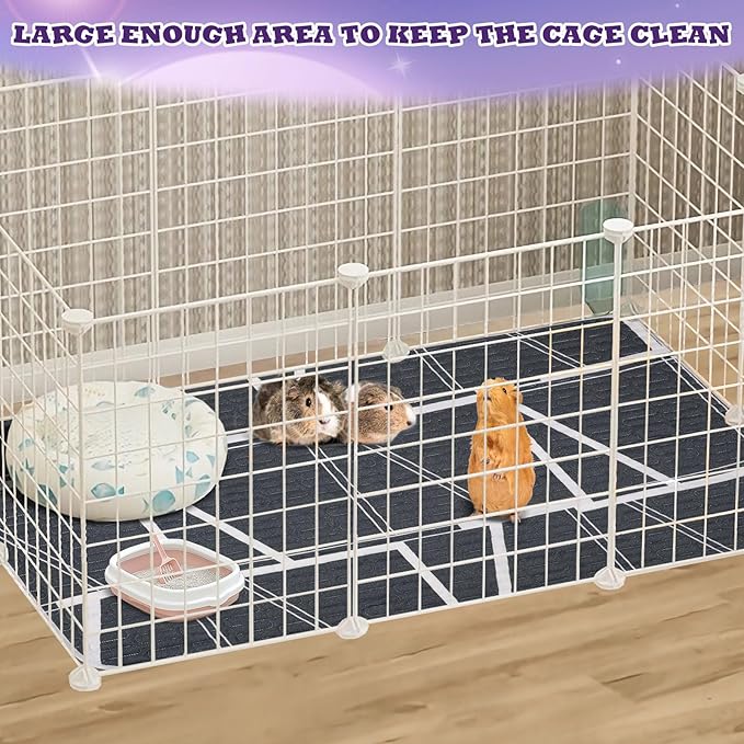 UPINS 2-Piece Guinea Pig Pee Pads, 47 X24 Inches Guinea Pig Cage Liner Reusable Guinea Pig Mat for Small Animals Hamster Rabbit Squirrel