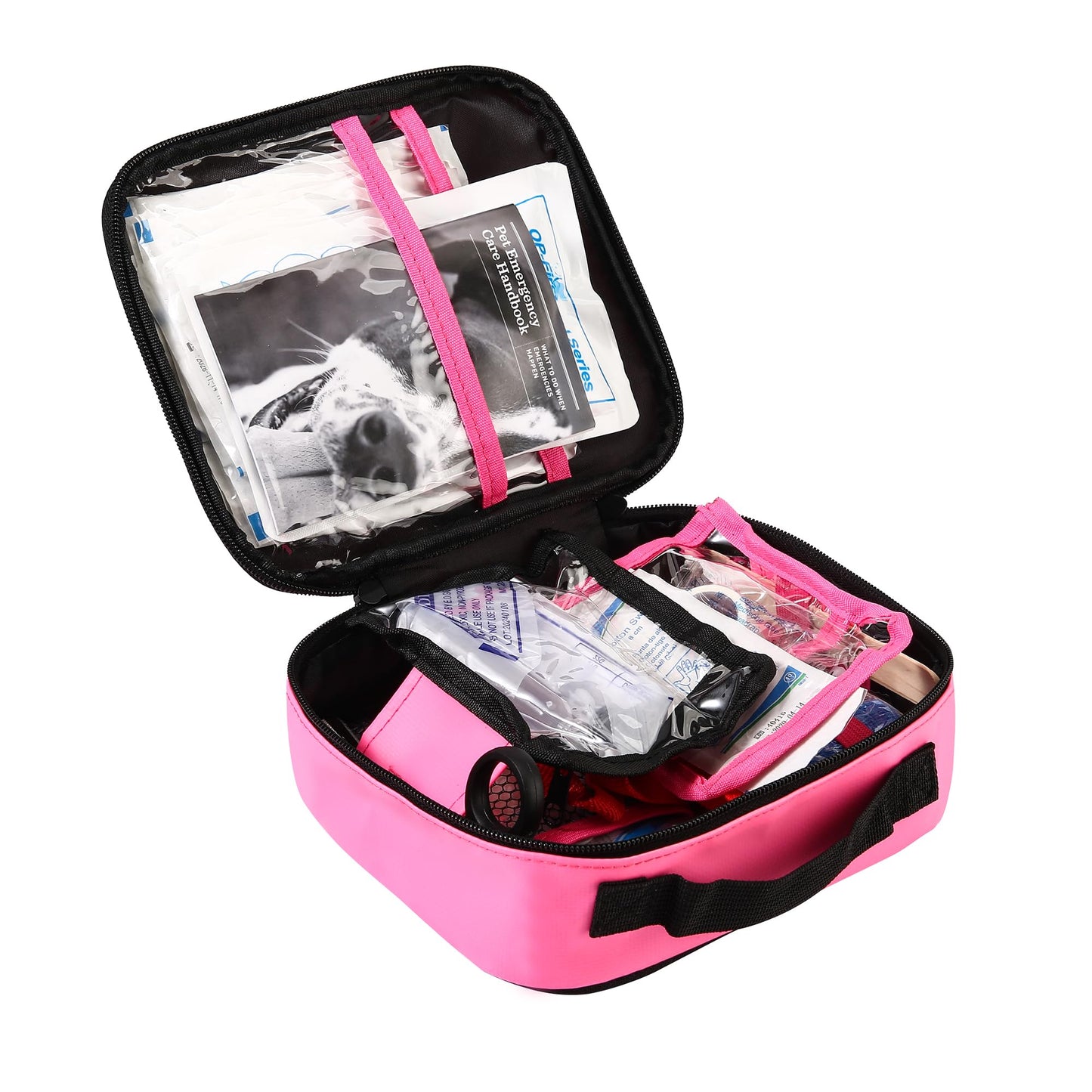 WELL-STRONG Pet First Aid Kit - Vet-Approved Survival Essentials for Dogs & Cats | Immediate Care Emergency Supplies with Trauma Pad, Tweezers & Bandages | Compact Travel Kit for Home, Camping, Car
