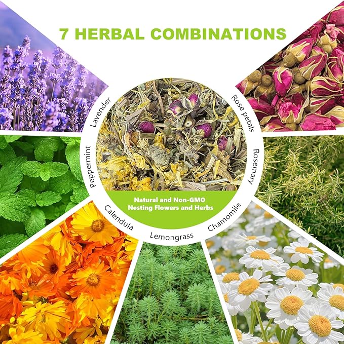 20 Oz Chicken Nesting Herbs Vacuum-Packed (1.25lb) - Natural 7 Dried Herbs for Chicken Coop Freshness, Promote Egg Laying, Hen Treats for Coops - Nesting Box Herbs for Chicken Coop