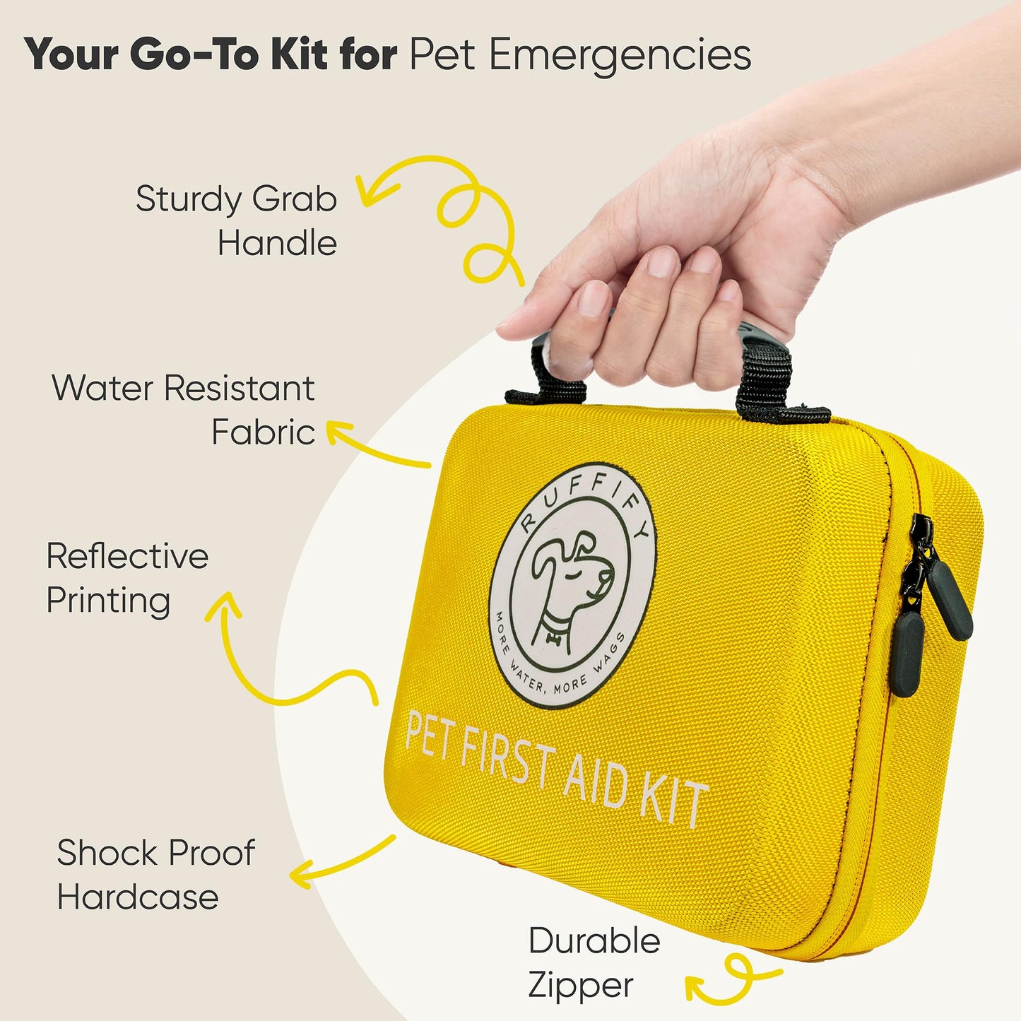 Ruffify Pet First Aid Kit for Dogs & Cats – 27 Key Items Emergency Kit with Mini Pouch for Boating, Sailing, Home, Office, Travel, Vacations & Outdoor Adventures