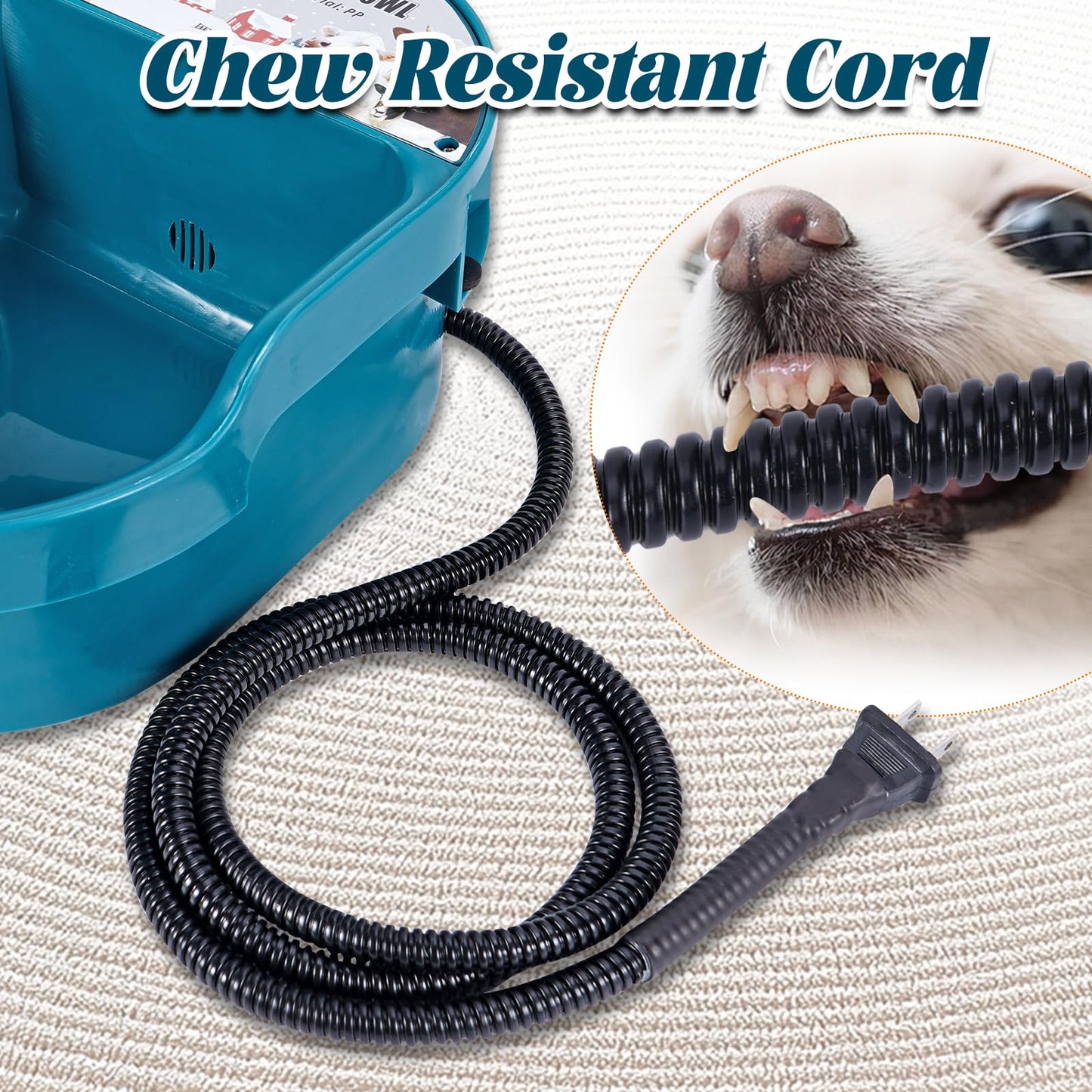 MUDUOBAN Heated Water Bowl for Dog and Cat,Heated Chicken Waterer with Anti-Chew Cord,Float Valve Controlled Automacit Fill,for Winter No Freeze