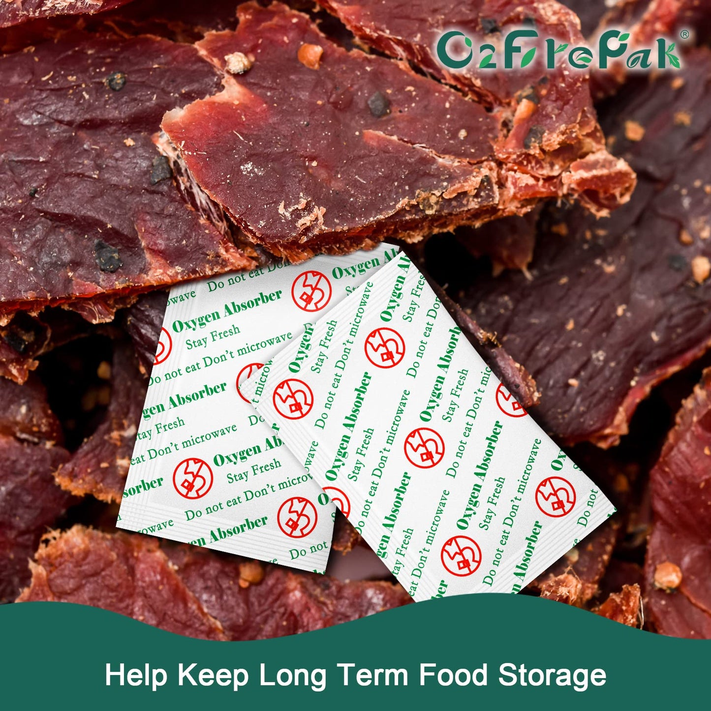 O2frepak 200CC(100-Pack) Food Grade Oxygen Absorbers Packets For Food Storage,Oxygen Absorbers Storage Packets With Oxygen Indicator In Vacuum Bag And 3 Times Oxygen Absorption Capacity