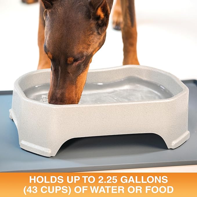 Neater Pet Brands Extra Large Water Bowl for Dogs, Outdoor Dog Water Bowl (2.25 Gallon Extra-Large Capacity), Big Trough Style Food Dish for Indoors or Outside, No Spill Large Dog Bowls, Vanilla Bean