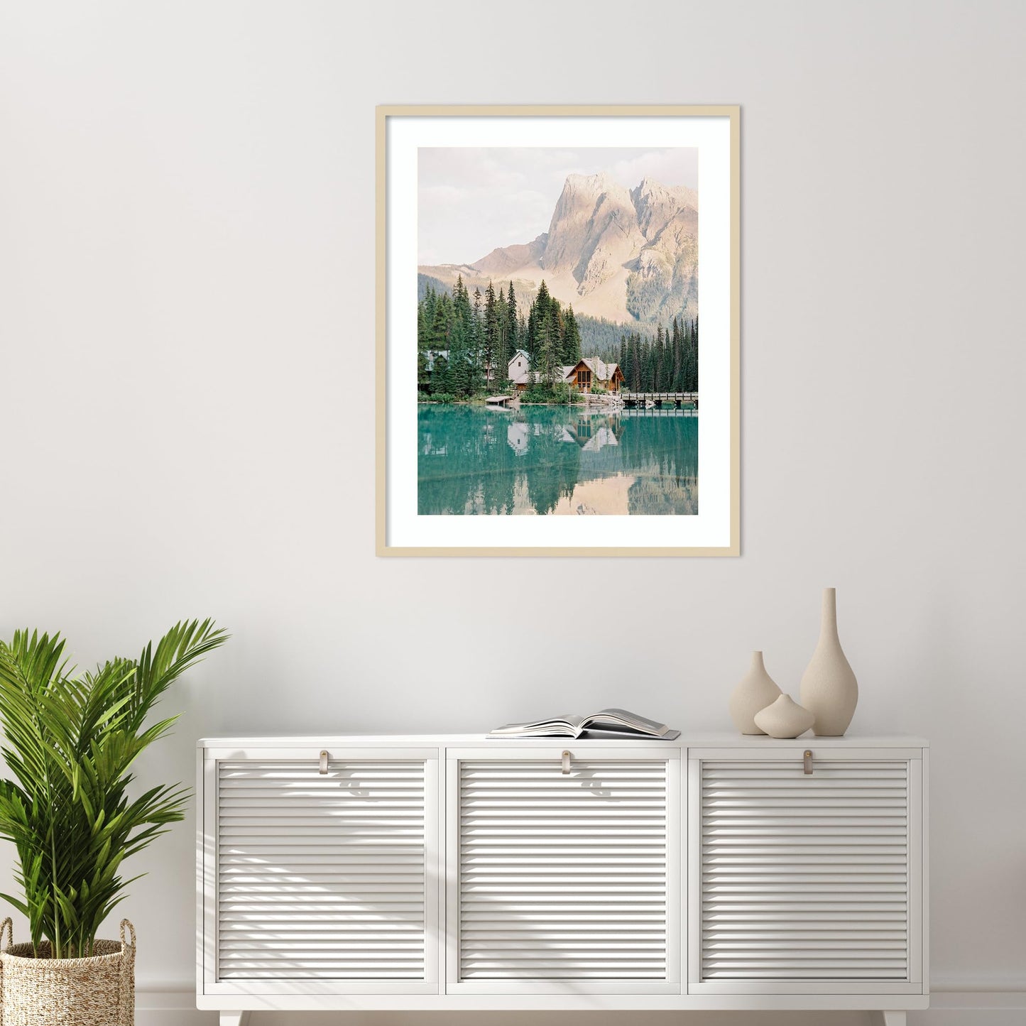 Amanti Art Framed Wall Art Print 41x33 Lodge Reflection by Justine Milton, Landscapes Wall Art, Rustic Farmhouse Decor, X-Large Poster Painting Artwork for Living Room, Bedroom, Bathroom, Office