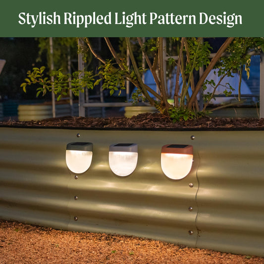 Vego garden 17" Tall 9 in 1 Raised Garden Bed Terra Cotta with 4-Pack Solar Garden Lights