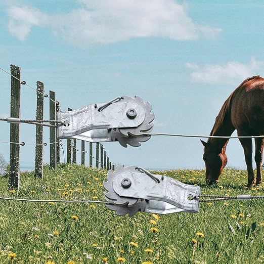 Electric Fence Wire Strainer, 10PCS Heavy Duty Inline Wire Tensioner, Wire Ratchet Tensioner for Electric Fence, Farm Fence