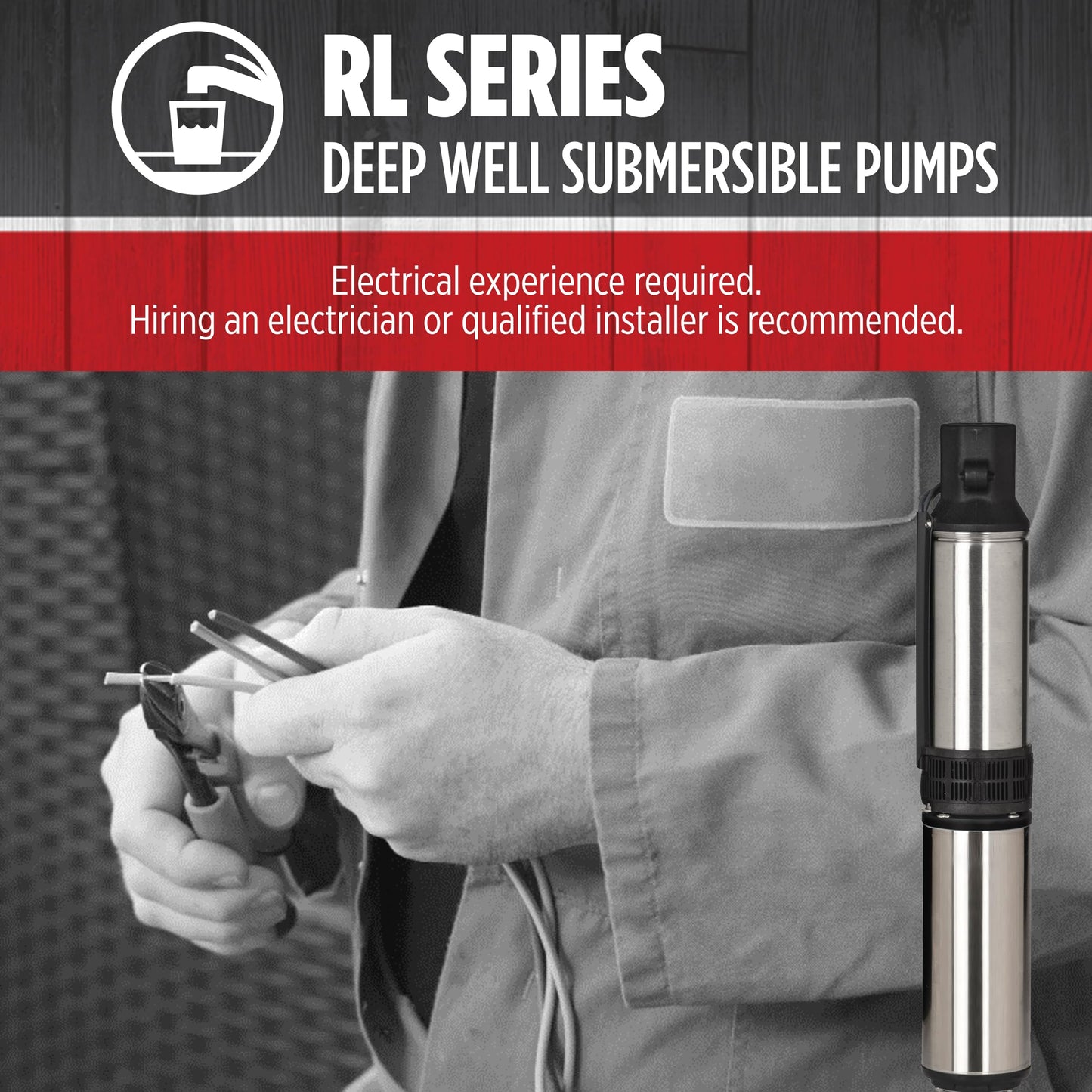 Red Lion RL12G15-3W2V 4-inch Submersible Deep Well Pump, 1-1/2-HP, 12 GPM, 3-Wire, 230-Volt, Steel, 14942408