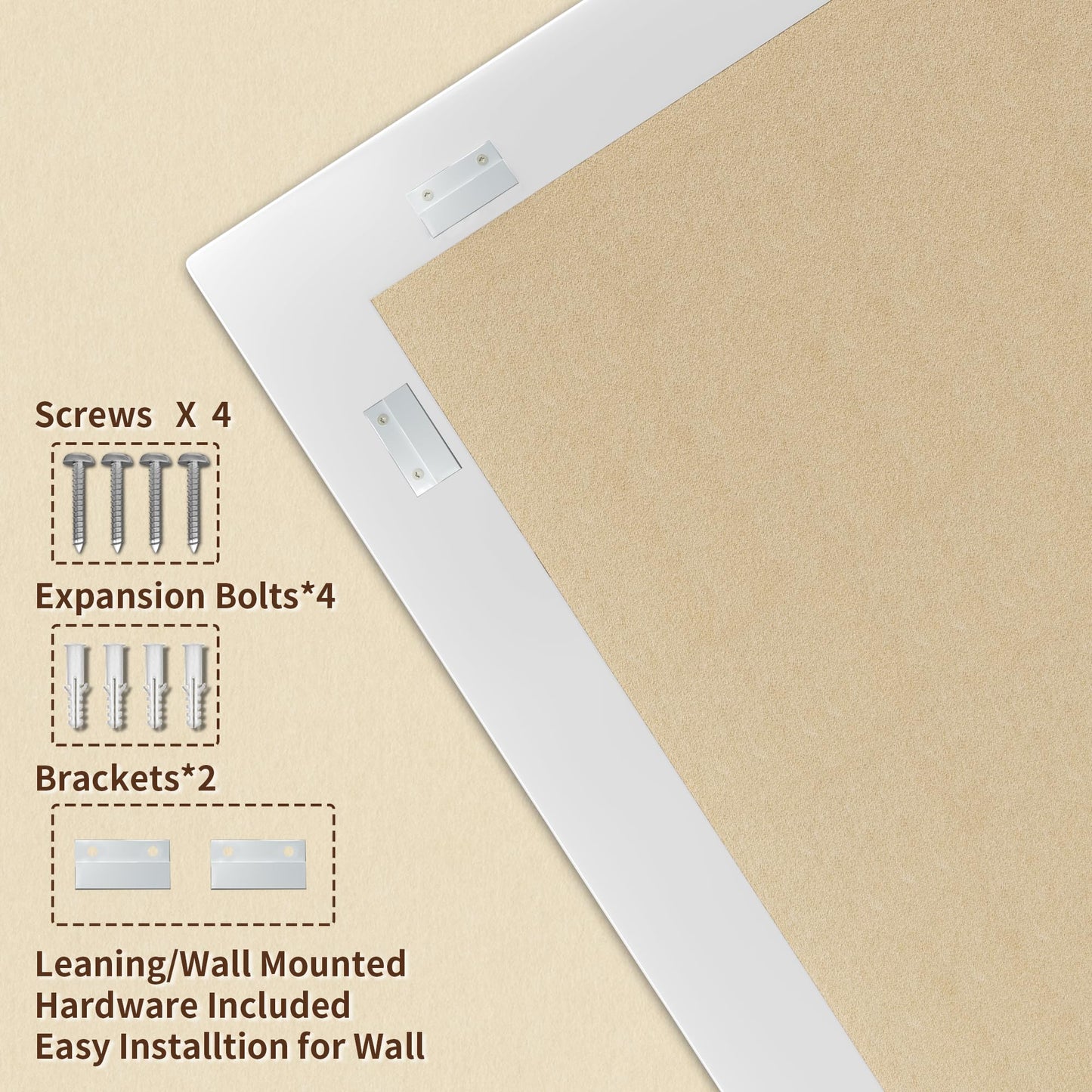 Inbenioso 54''x36'' Rustic Wall Mirror for Bathroom White Wood Frame, Classic Rectangle Mirror Farmhouse Vanity Wall Mirror Decor Living Room, Bedroom, Entryway