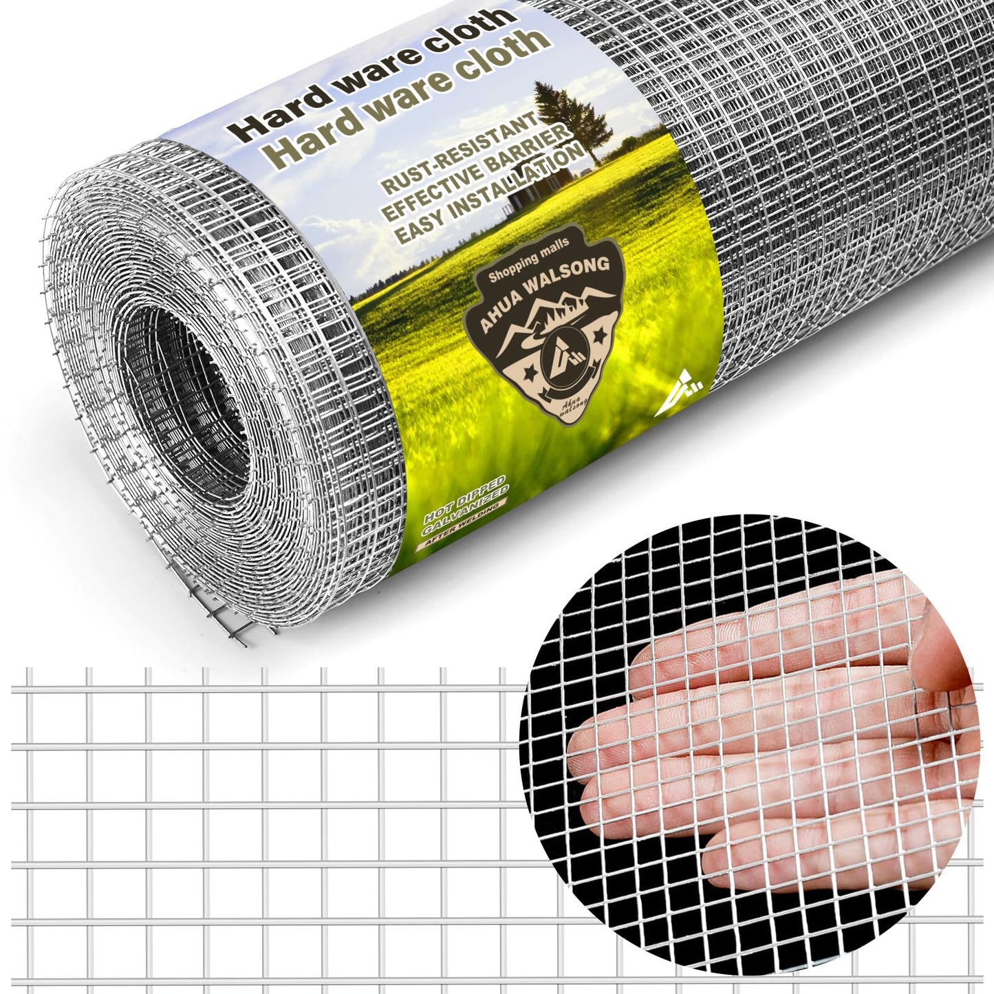 Hardware Cloth 1/4 Galvanized Wire Mesh Roll 8" x 20' (23 GA) - Chicken Wire Fence for Pens, Coops, Rabbit/Snake Fences, Poultry Enclosures, Crafting, and Screen Mesh