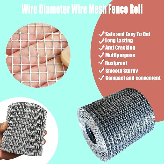 Galvanized Hardware Cloth 1/4 Inch 23 Gauge - 4" x 35ft Heavy Duty Welded Wire Mesh, Hot-Dip Galvanized After Welding for Durability - Chicken Fence, Garden Fencing, Rabbit Barrier, DIY Crafts