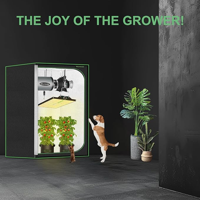 MELONFARM 34"x34"x72" Grow Tent, Double Transparent Viewing Door Indoor Grow Tent, Growing Tent with High Reflective Mylar & Floor Tray, Plant Tent for Indoor Hydroponics Growing