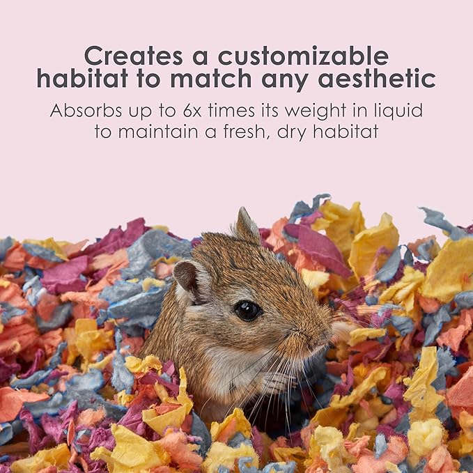 Kaytee Clean & Cozy Colors, Small Animal Bedding with Extreme Odor Control, Kaleidoscope, 24.6 Liters