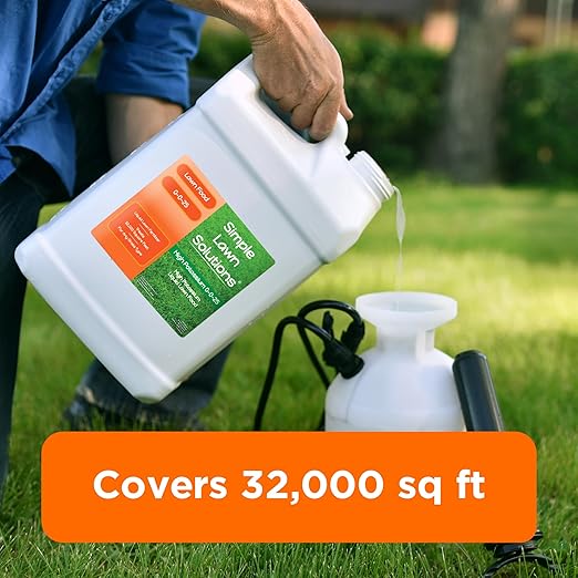 Simple Lawn Solutions - High Potassium Lawn Food Liquid Fertilizer 0-0-25 - Concentrated Spray - Turf Grass Vigor and Plant Hardiness - Summer and Fall - Any Grass Type (2.5 Gallon)