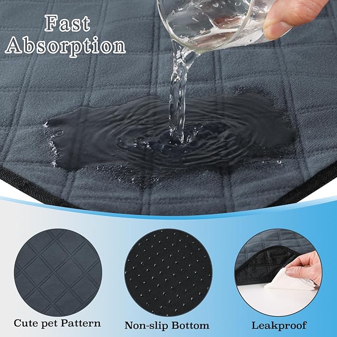 HERCOCCI Guinea Pig Cage Liners, Washable Guinea Pig Bedding Super Absorbent Guinea Pig Pee Pads Anti Slip Mat for Rabbit Hamster Rat Chinchilla (2 Pack - 19.6’’ x 13.7’’)