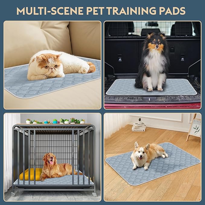 Washable Guinea Pig Cage Liner - 4 Pack Reusable Washable Pee Pads，Waterproof Guinea Pig Bedding for Small Animal - Rabbit Bunny Hamster Puppy (Light Grey, 12" X 12" - 4 Pack)