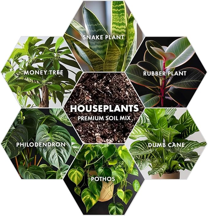 Premium Houseplant Soil Mix for Indoor & Outdoor Plants - Potting Soil for Monstera, Pothos, Snake Plants - Organic Blend for Thriving Growth -Potting Soil Indoor Plants Indoor Plant Soil - 4 Quarts