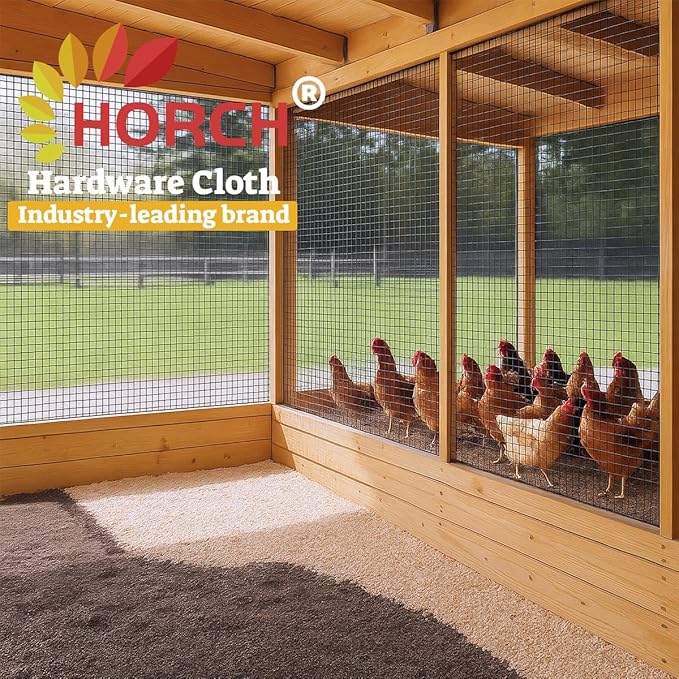 HORCH Black Hardware Cloth 1/2 inch Mesh 60 inch x 50 feet 19-Gauge, Chicken Wire Fencing, Coating Wire Mesh Roll, Chicken Wire Fence Roll, Chicken Wire Mesh, Welded Wire Fencing, Garden Fence