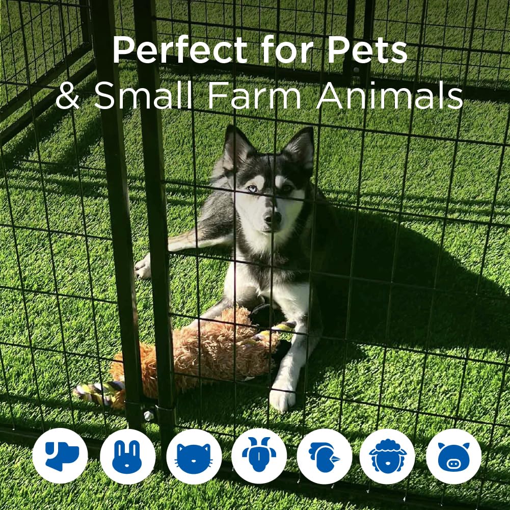 ALEKO Steel Dog Kennel Playpen | Indoor Outdoor Pen for Small/Medium/Large Puppy/Dog | 5'x5'x4' Large Galvanized Steel Kennel| Anti-Rust | Portable Travel Pet Kennel |(Black DK5X5X4SQ)