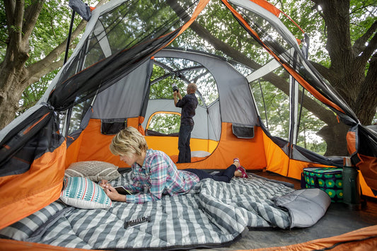 CORE 11 Person Cabin Tent with Screen Room | Large Multi Room Family Tent with Carry Bag for Outdoor Car Camping | Included Storage Pockets for Camping Accessories