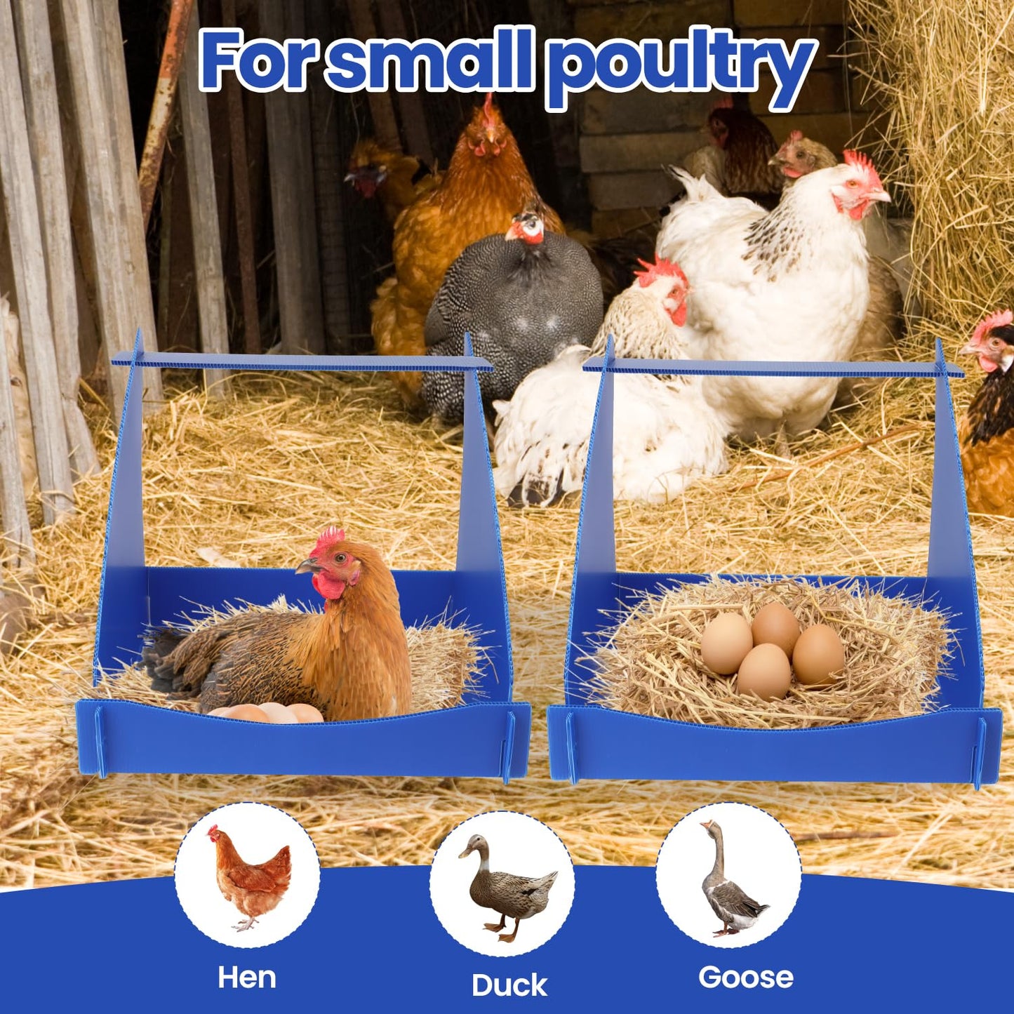 Ayuanb 4 Pack Nesting Boxes for Chickens, Chicken Nesting Box for Laying Eggs, Durable Chicken Laying Nest Box for Hens, Ducks and Poultry