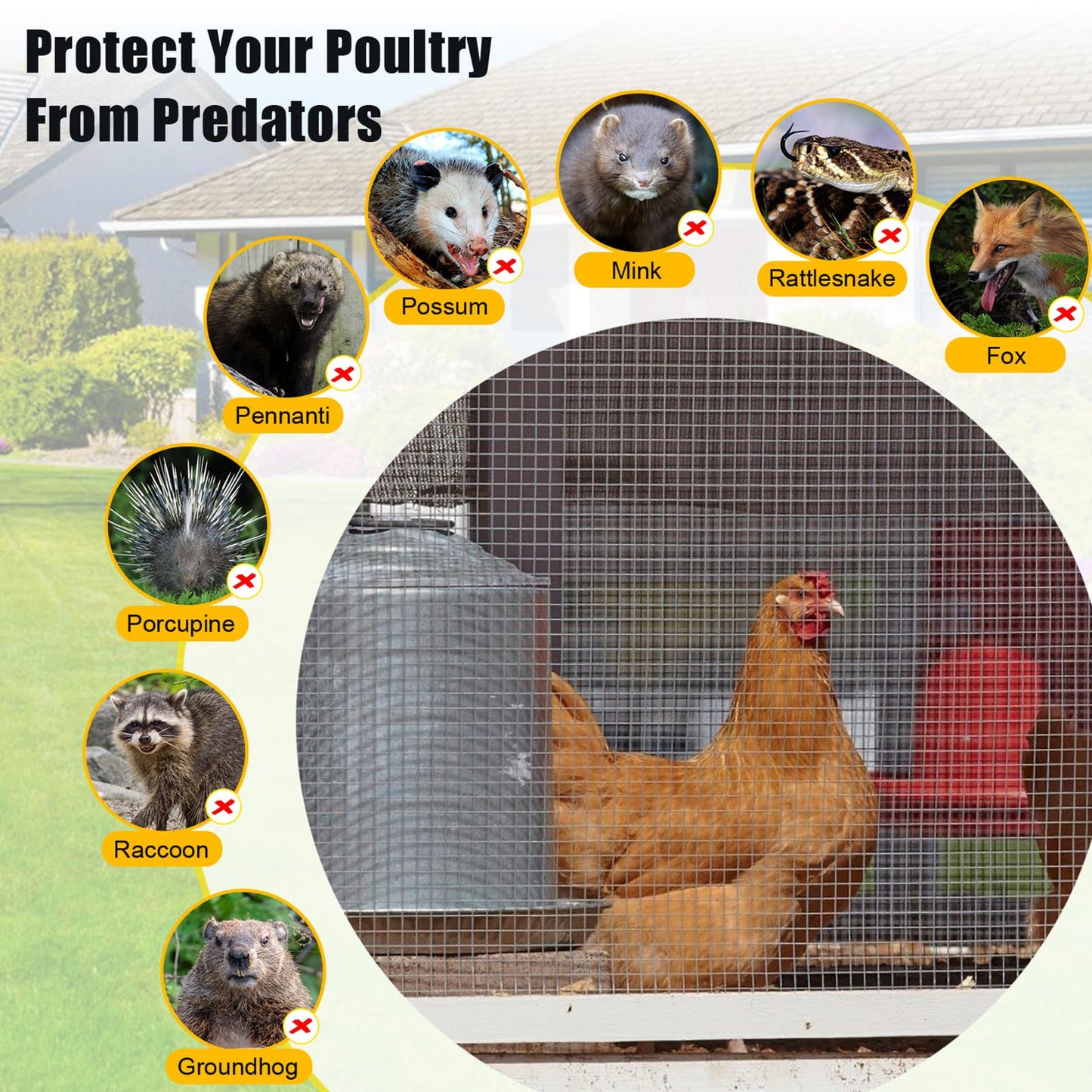 Liyarya Hardware Cloth 1/2 inch 48 x 100 ft 19 Gauge Wire Chicken Fencing, 48'' x 100' Hot Dip Galvanized Chicken Wire Rabbit Fence Poultry Hardware Cloth Chicken Wire Mesh Roll for Garden