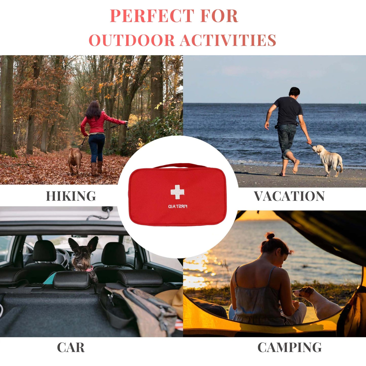 Pet Emergency Kit - Pet First Aid Kit for Dogs and Cats, Dog Camping Essentials, Dog Travel Accessories, Ideal for Home, Travel, Camping, and Hiking