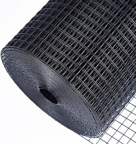 HORCH Black Hardware Cloth 1/2 inch Mesh 60 inch x 50 feet 19-Gauge, Chicken Wire Fencing, Coating Wire Mesh Roll, Chicken Wire Fence Roll, Chicken Wire Mesh, Welded Wire Fencing, Garden Fence