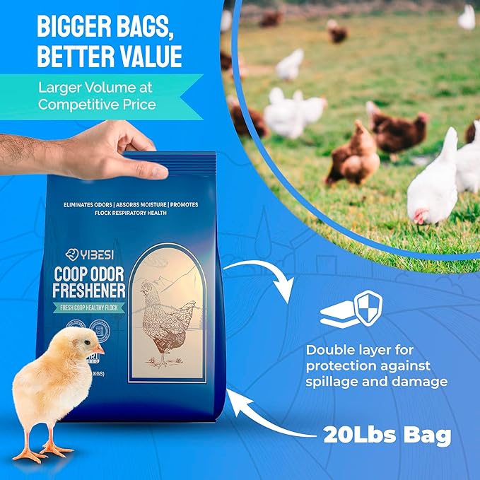 Chicken Coop Deodorizer – Natural Zeolite Odor Eliminator & Moisture Absorber – Coop Refresher for Poultry Bedding, Nesting Boxes, Runs & Small Animal Enclosures – 100% Natural, Compost-Safe Formula