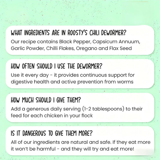 ZURPRISE Natural Chicken Dewormer Powder - Chili Flavor | All-Natural Poultry Worm Treatment for Hens & Birds | Easy-Mix Feed Supplement | Safe for Eggs | No Withdrawal (1LB Pouch)