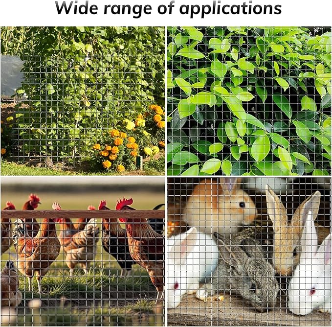 Hardware Cloth, 1/2inch 23Ga 16in x 50ft Chicken Wire Fencing, Galvanized Welded Chicken Wire Mesh for Chicken Coop Poultry Netting Garden, Predator Proof Chicken Wire Fence Roll