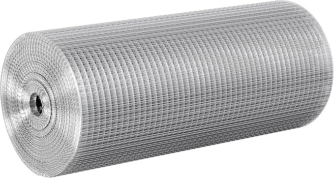 VEVOR Hardware Cloth, 1/2 inch 24in x 100 ft 19 Gauge, Hot Dipped Galvanized Wire Mesh Roll, Chicken Wire Fencing, Wire Mesh for Rabbit Cages, Garden, Small Rodents