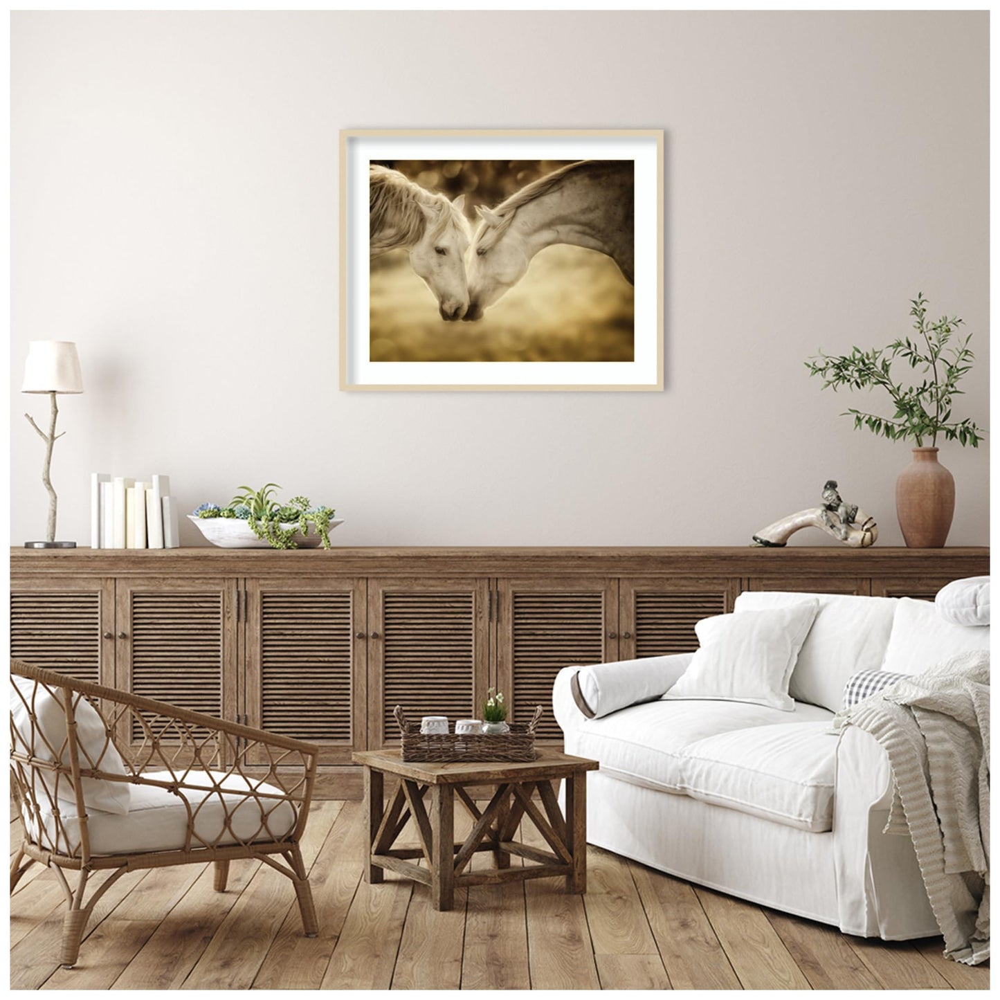 Amanti Art Framed Wall Art Print 33x41 Connections by PHBurchett, Animals Wall Art, Rustic Farmhouse Decor, X-Large Poster Painting Artwork for Living Room, Bedroom, Bathroom, Kitchen, Office