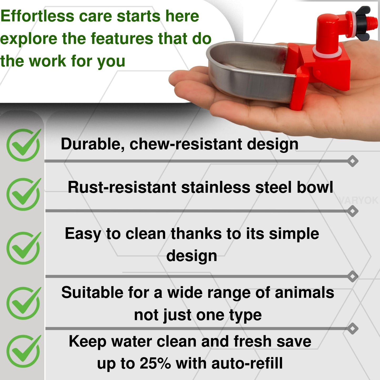 Heavy Duty 4 Packs Large Auto Metal Chicken Waterer Cups Poultry for Pets Small Animals Chicks Rabbits Mice Rats Ferrets Turkey Hedgehogs Hamsters Chinchillas Guinea Pigs