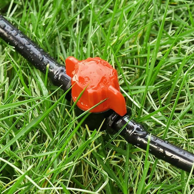 1/4" Drip Irrigation Valve - 25 Pack Shut Off Switch Fits 1/4 Inch Drip Tubing - Cut Off Valve for Garden Lawn Irrigation