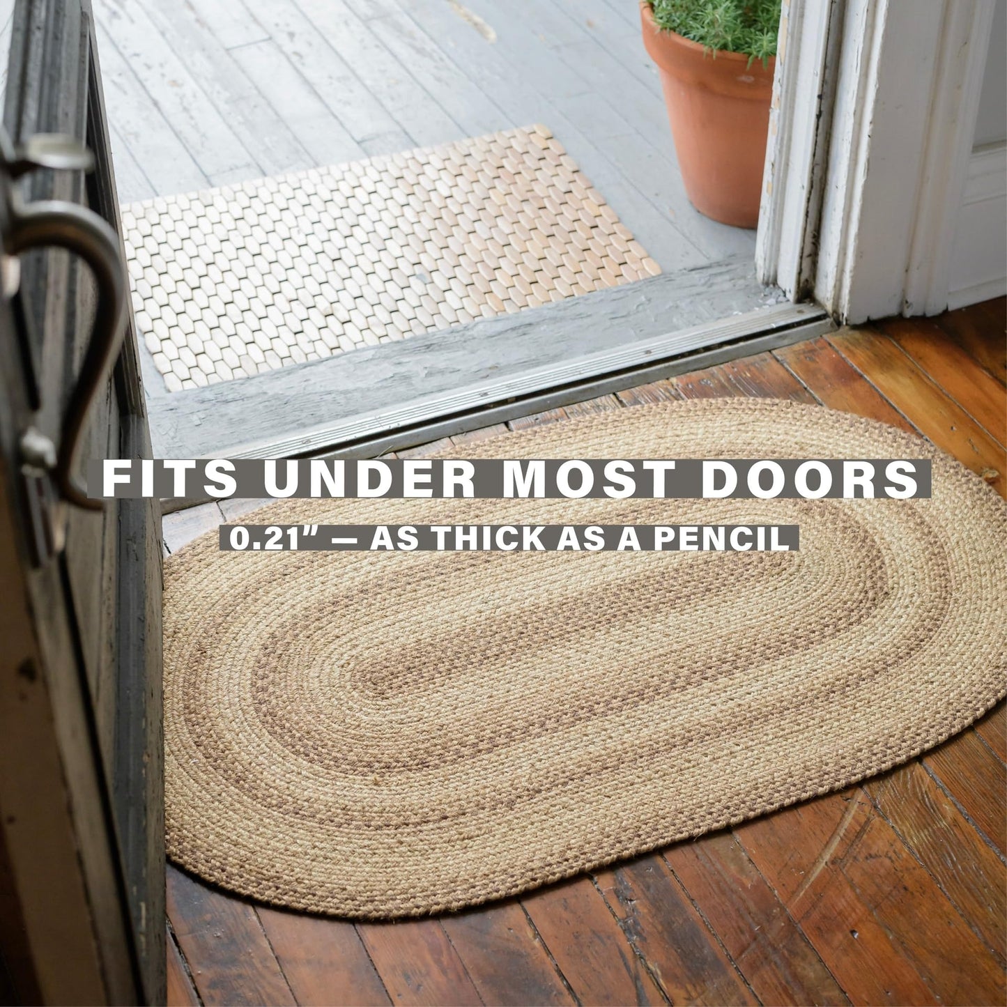 Homespice Cookie Dough Jute Braided Rug 5x8' - Rustic Country Rugs for Living Room and Bedroom for Farmhouse Decor