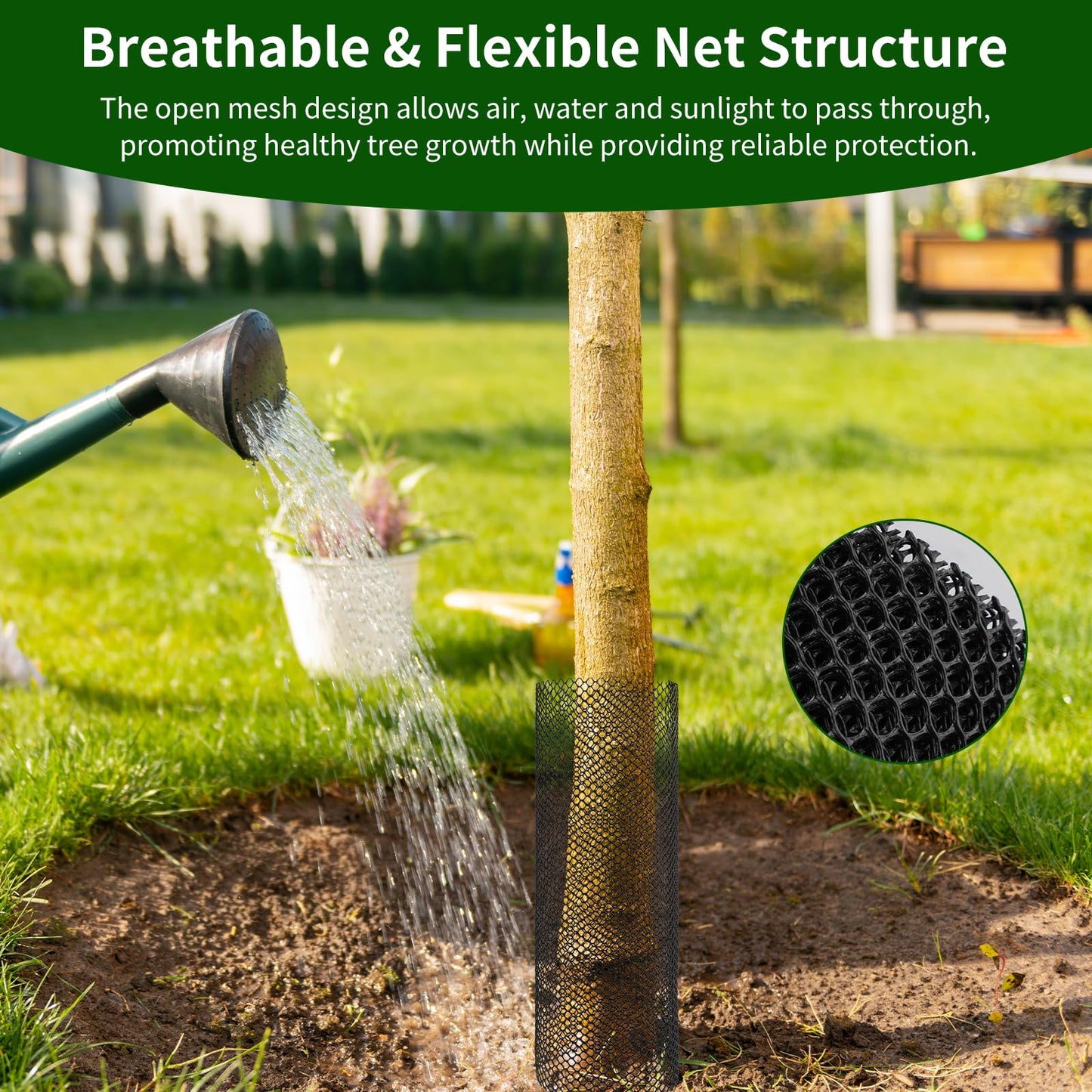 15.7 Inch x 20 Ft Plastic Chicken Wire Fencing,Black Poultry Netting with 100 Twist Ties,Garden Fence for Animals, Mesh Tree Guard Trunk Protectors and Floral Arrangements