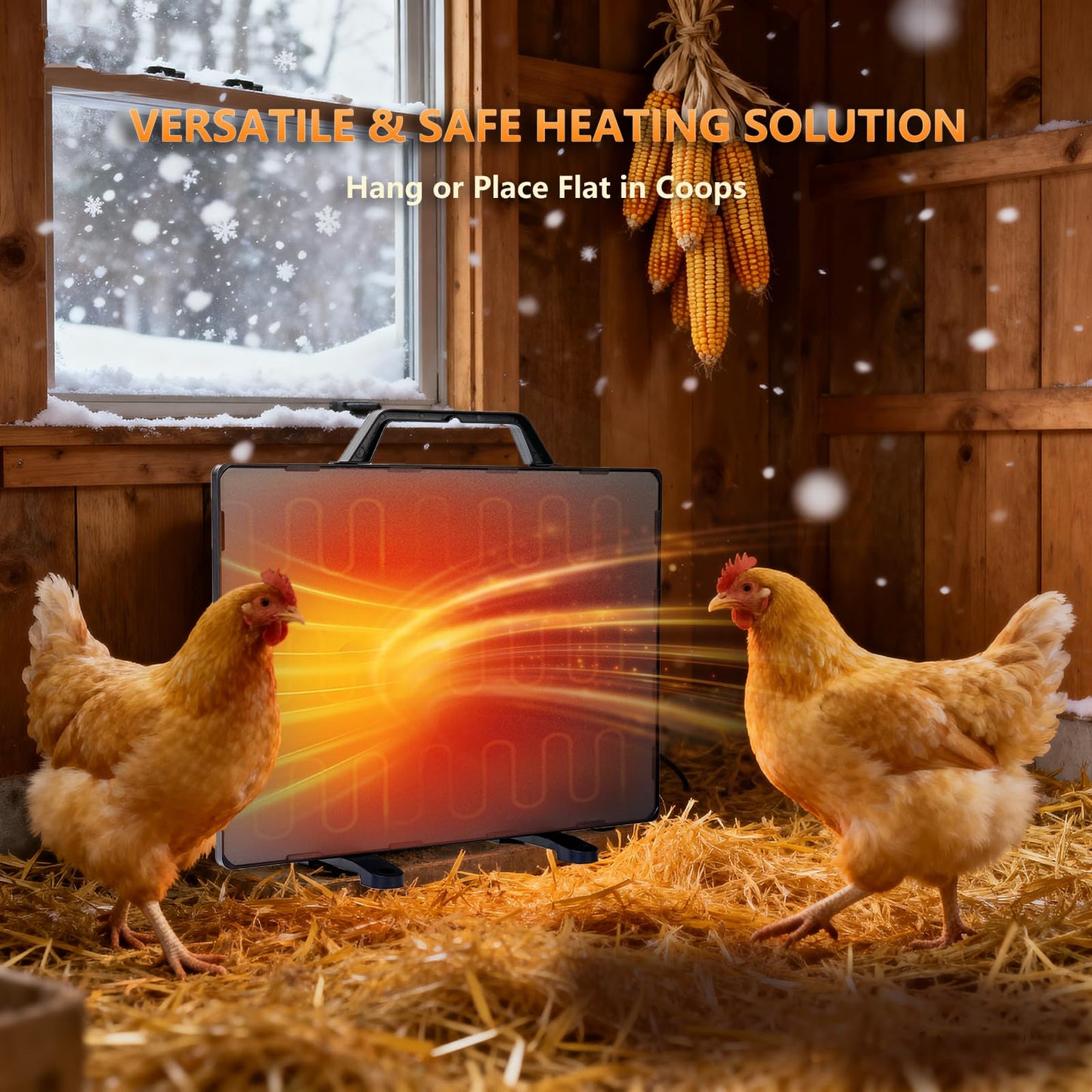 Chicken Coop Heater for Winter, Safe 140W Radiant Heat Panel with ETL Certification, Quiet & Light-Free Design, Ideal for Chicken Coops, Small Pets, and Under Desk Use
