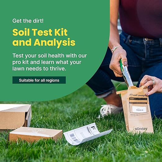 Sunday Soil Test Kit for Lawns - Helps Tailor Your Lawncare Plan - Tests for Soil’s Macronutrients & Micronutrients - Receive Results in 3-4 Weeks